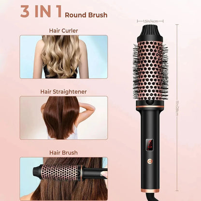 3 In 1 Hair Curler, Straightener, Styling Brush